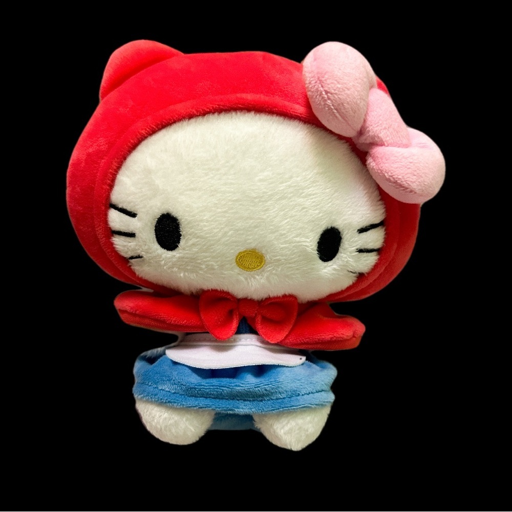 Hello Kitty Plush with Red Hood and Pink Bow